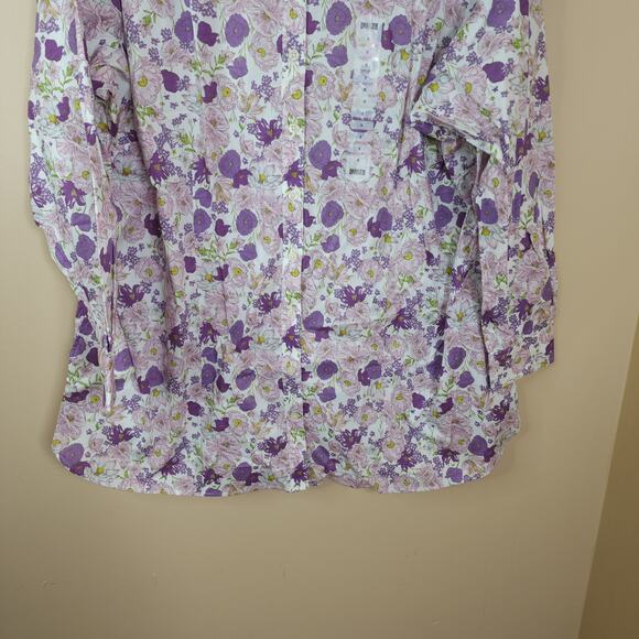 Duluth Wrinklefighter Tunic Lavender Floral Size 1X - Picture 3 of 9